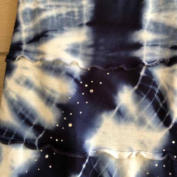 I.N.C. Skirt blue tie dye glitter stones layer style - Picture 3 of 3